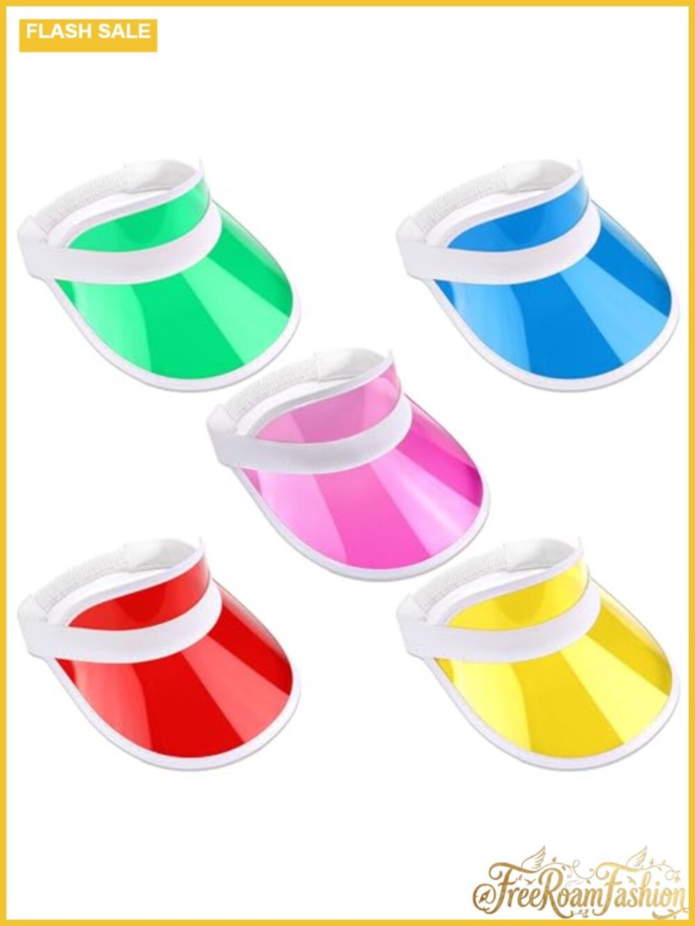 Pack of 5 Retro Plastic Poker Visor Hat Sunvisor Golf Party